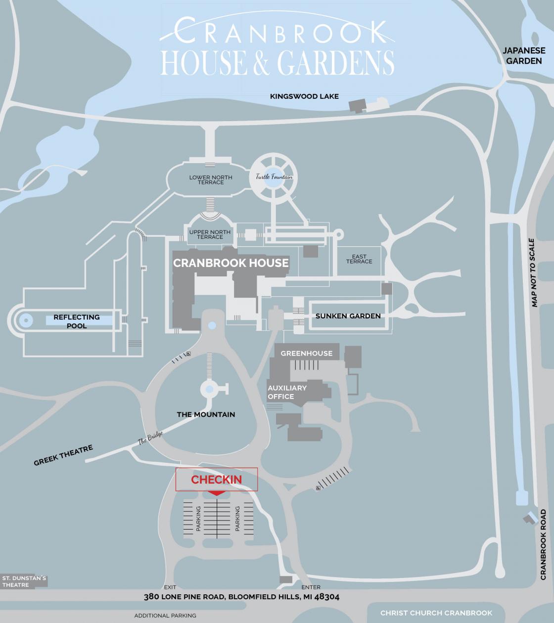 Cranbrook House & Gardens Map