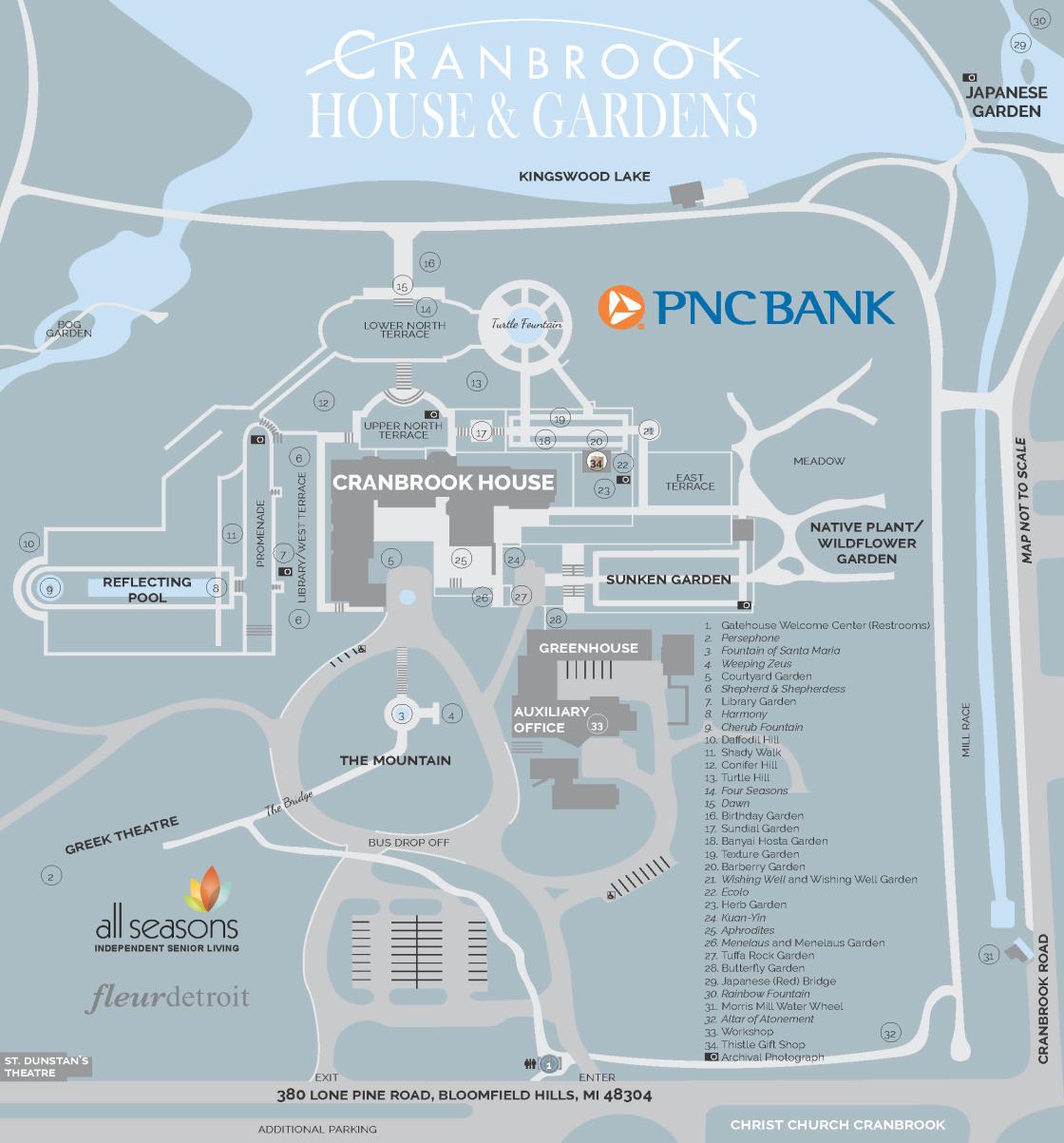 Cranbrook House & Gardens map