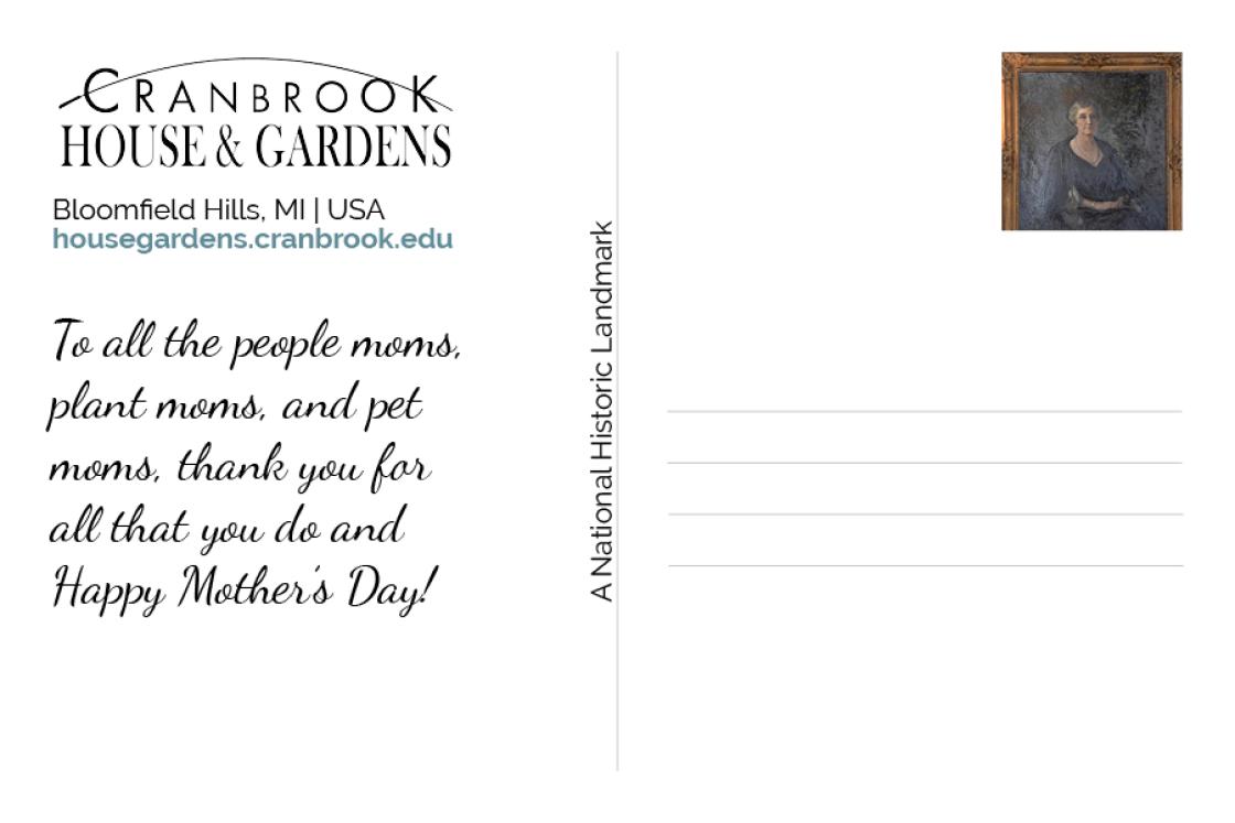 Cranbrook Mother's Day 2020 - Postcard - Back Side