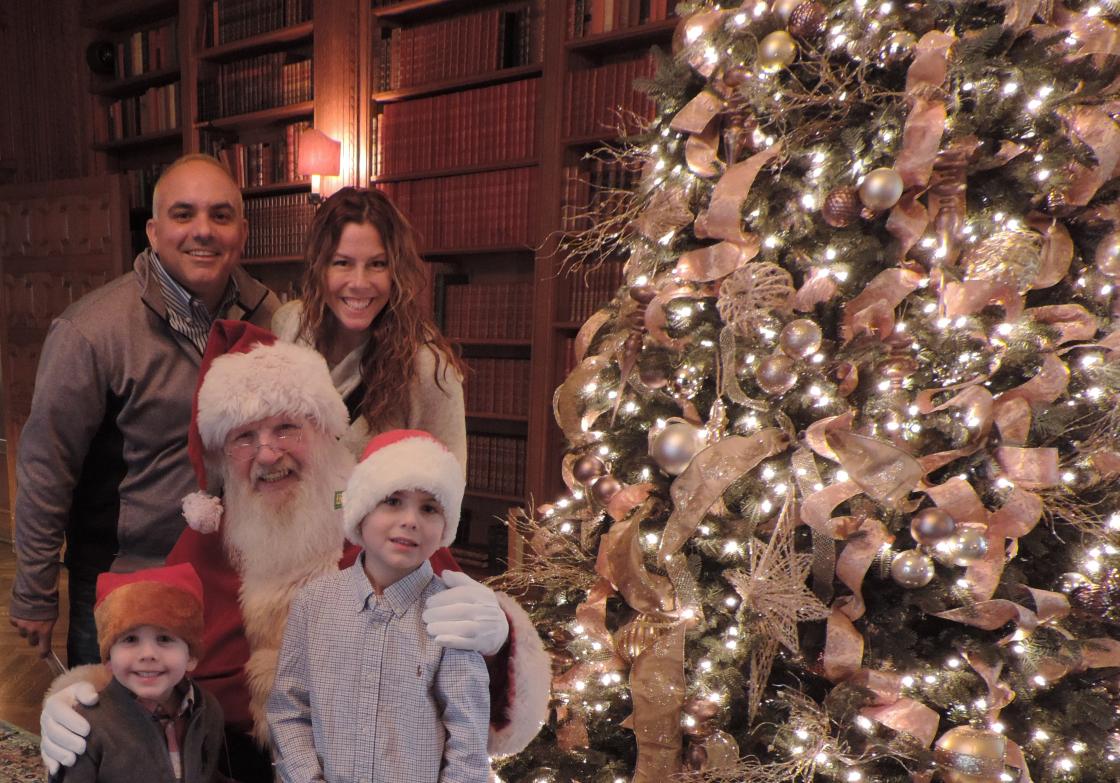 Family with Santa at Cranbrook House - Holiday Splendor - December 2017