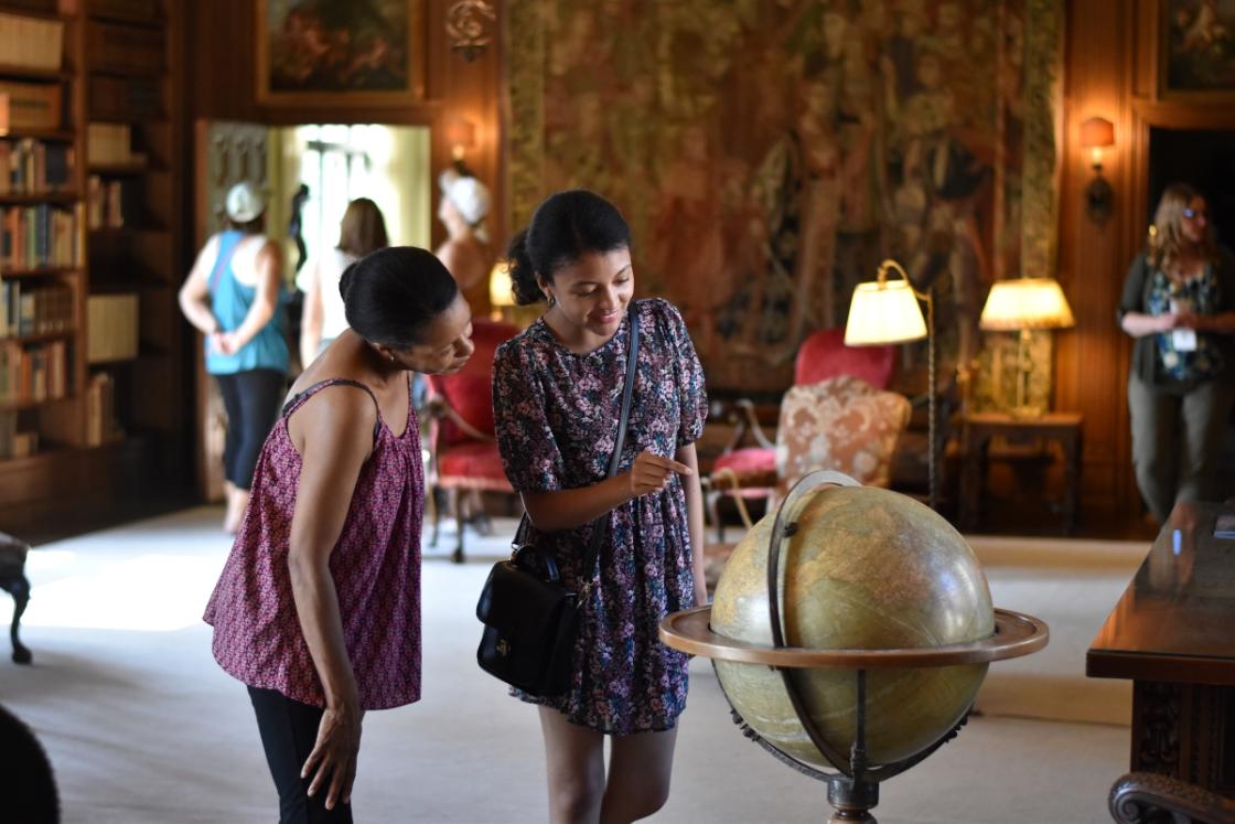 Photo of two visitors exploring Cranbrook House