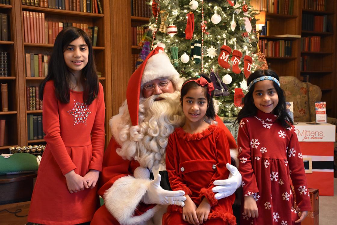 Photograph of children with Santa.