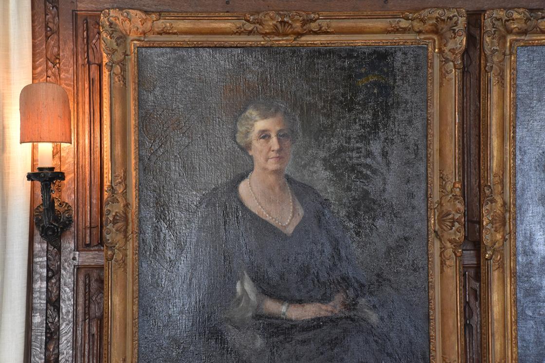 Portrait of Ellen Scripps Booth in Cranbrook House Oak Room