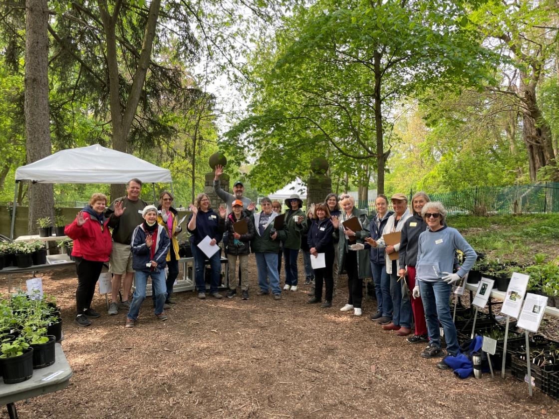 Photo of volunteers at the Plant Sale.